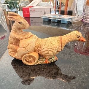 Vintage LeFever duck & bunny carving